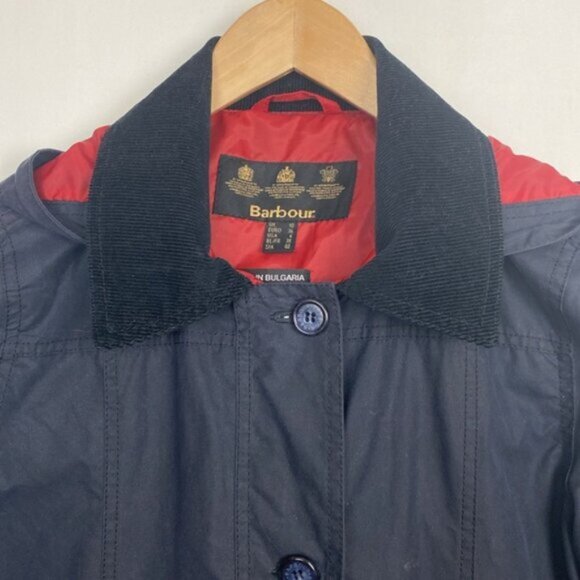 Rare Barbour x J.Crew 6 Shore Waxed Jacket Coat Navy Hooded - Picture 3 of 15